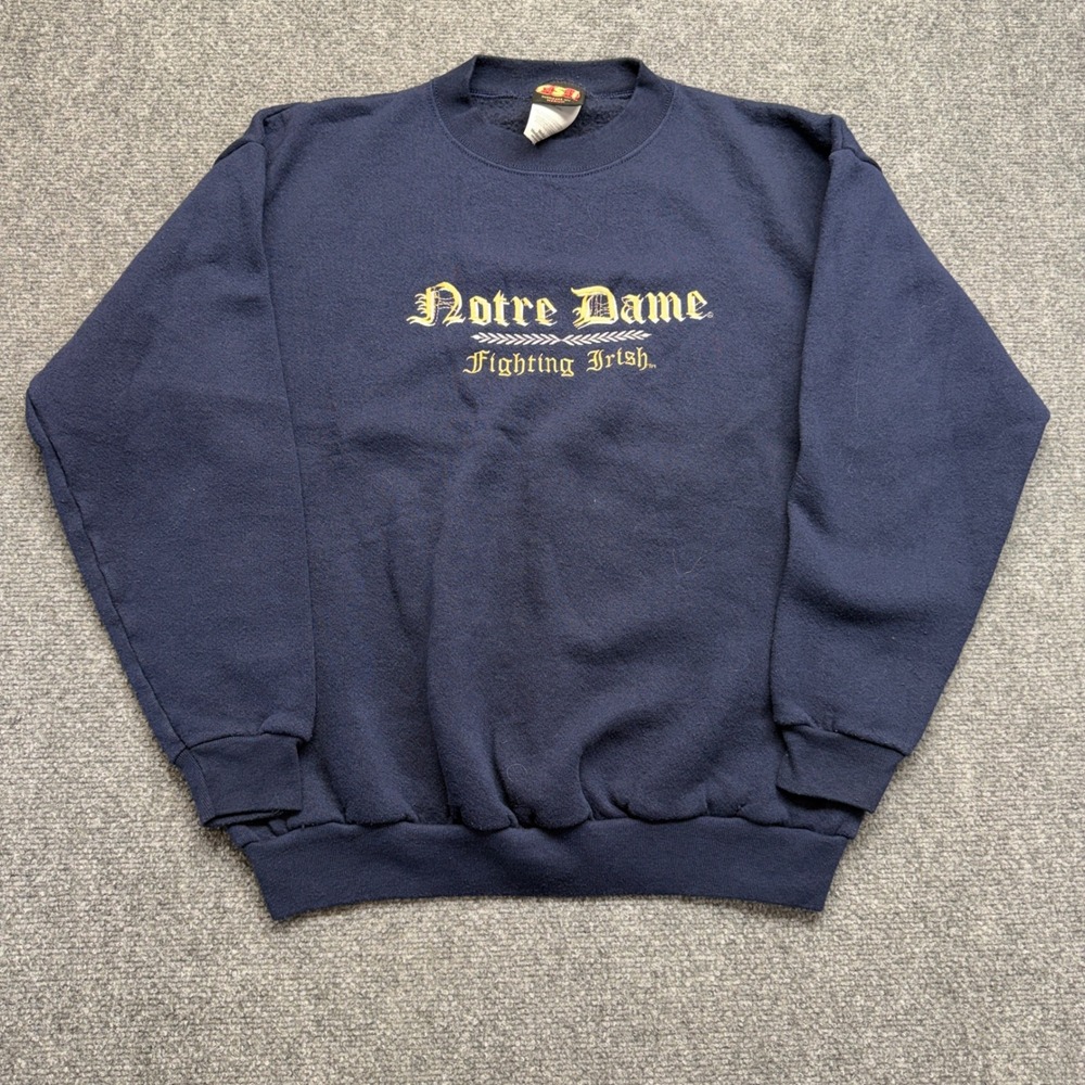 Vintage TSI Notre Dame Fighting Irish Sweatshirt Navy Blue Mens Medium